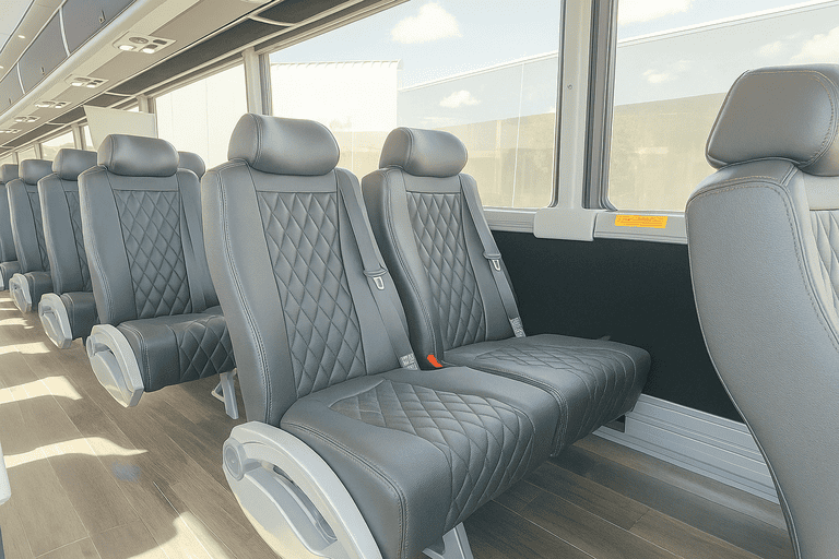interior of Charter Bus Rental Downey charter bus
