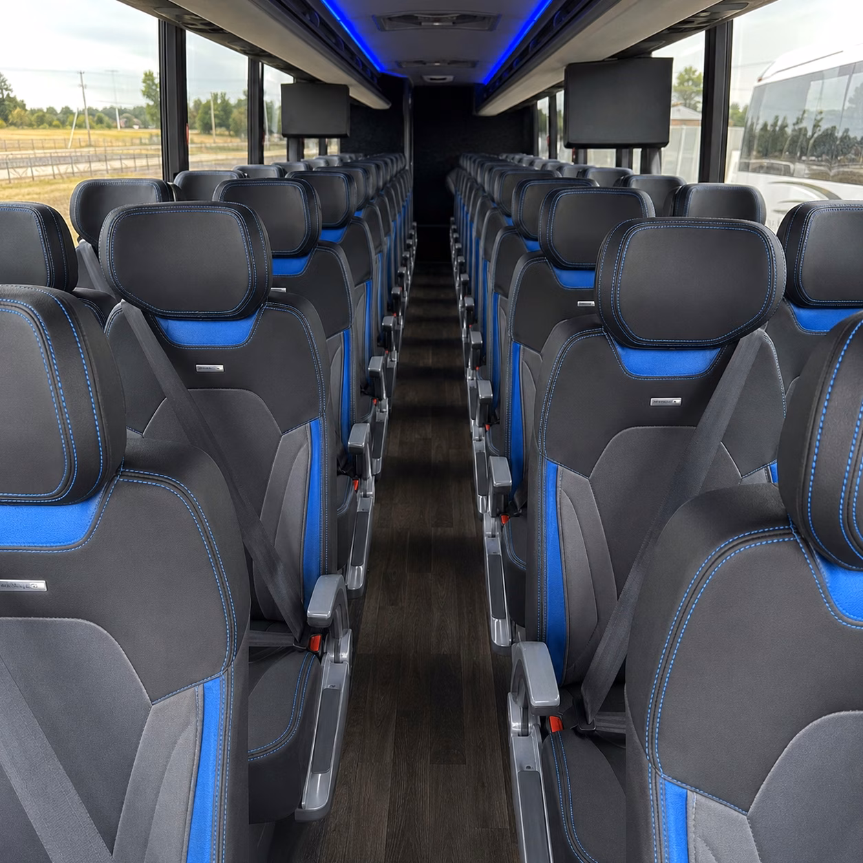 56 passenger charter bus interior