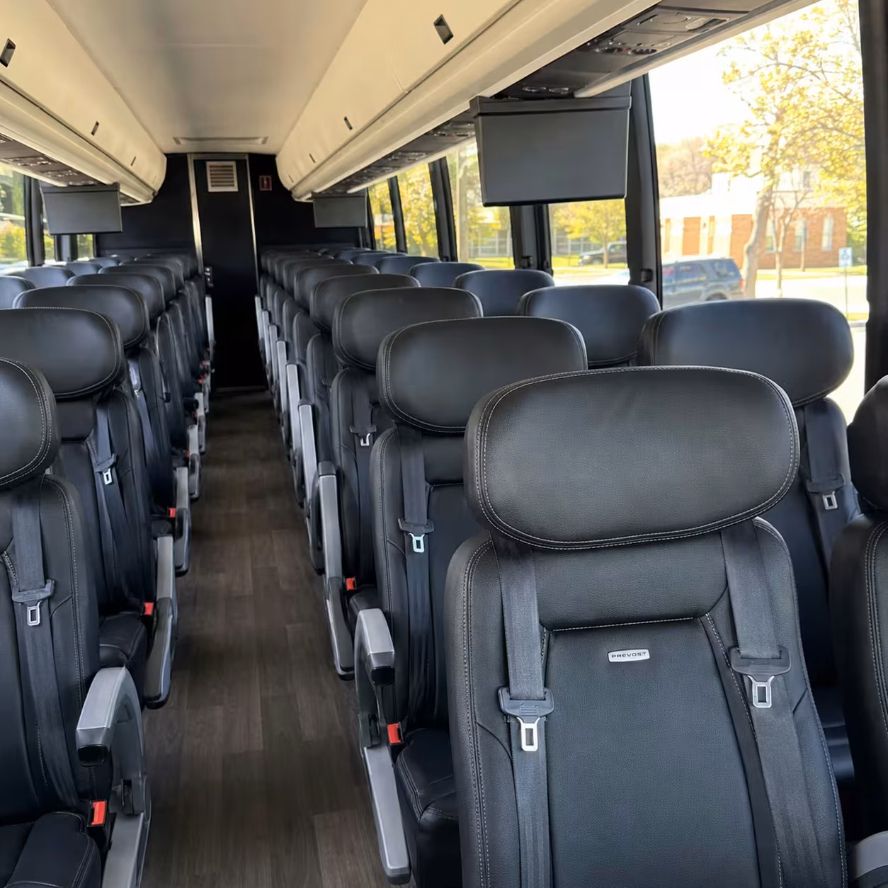 downey charter bus interior